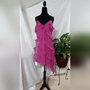 NWT All-Over Ruffle Mini Dress Size Large in Pink by Abercrombie & Fitch